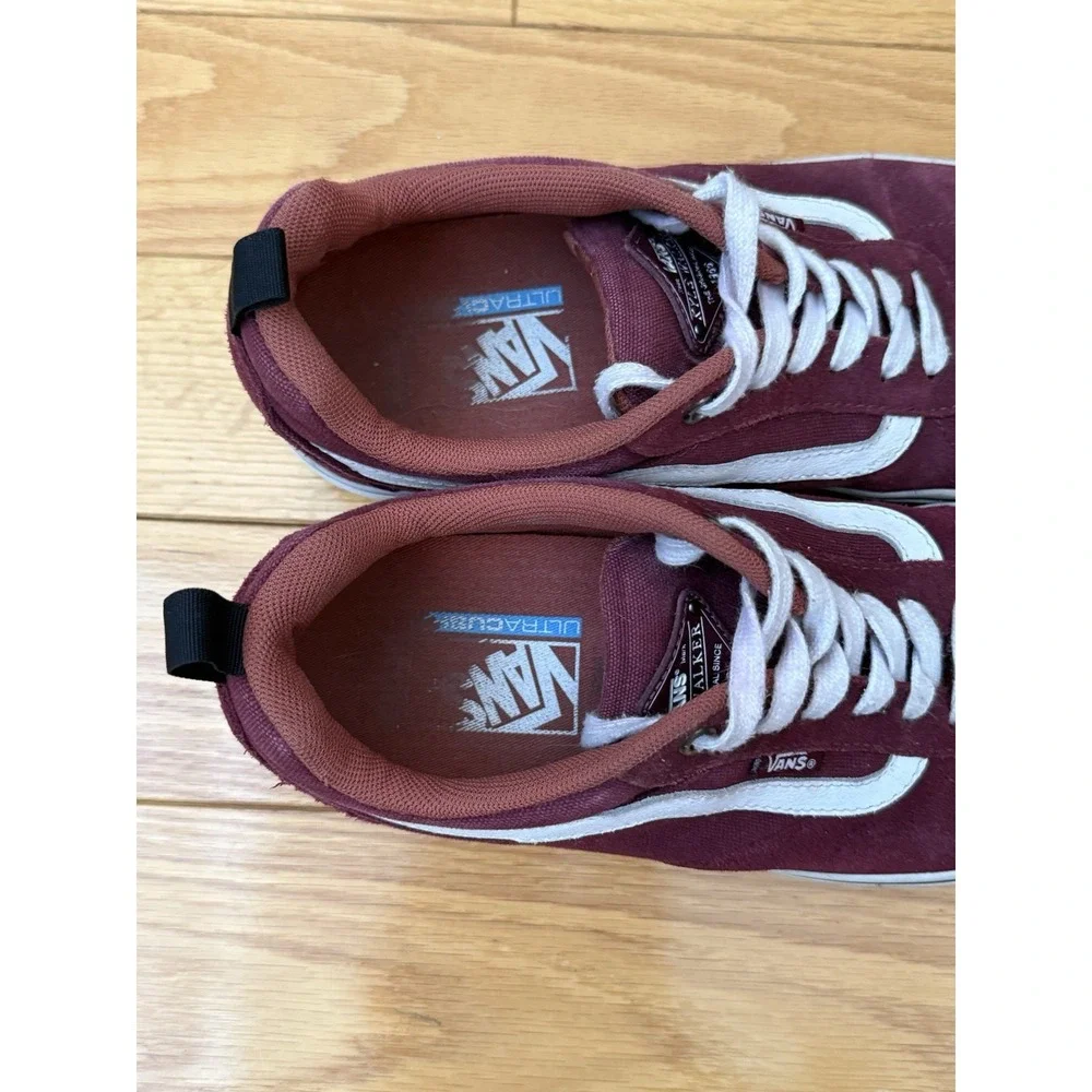 Vans Men's Sz 8.5 Kyle Walker Maroon Red /White Old‎ Skool Sneakers Shoes 721454